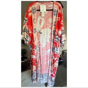 Kimono with Flamingo Print